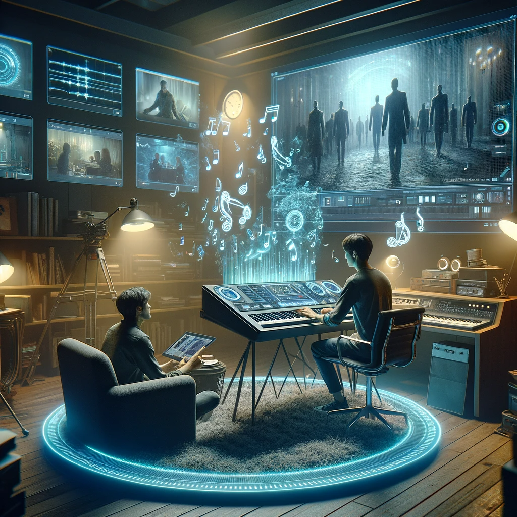 Crafting Soundscapes: A Creative Duo Merges Tech and Music in a Futuristic Studio